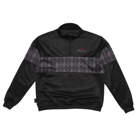 Pinner's Golf - Pin High Argyle Quarter Zip Sweatshirt (Black)