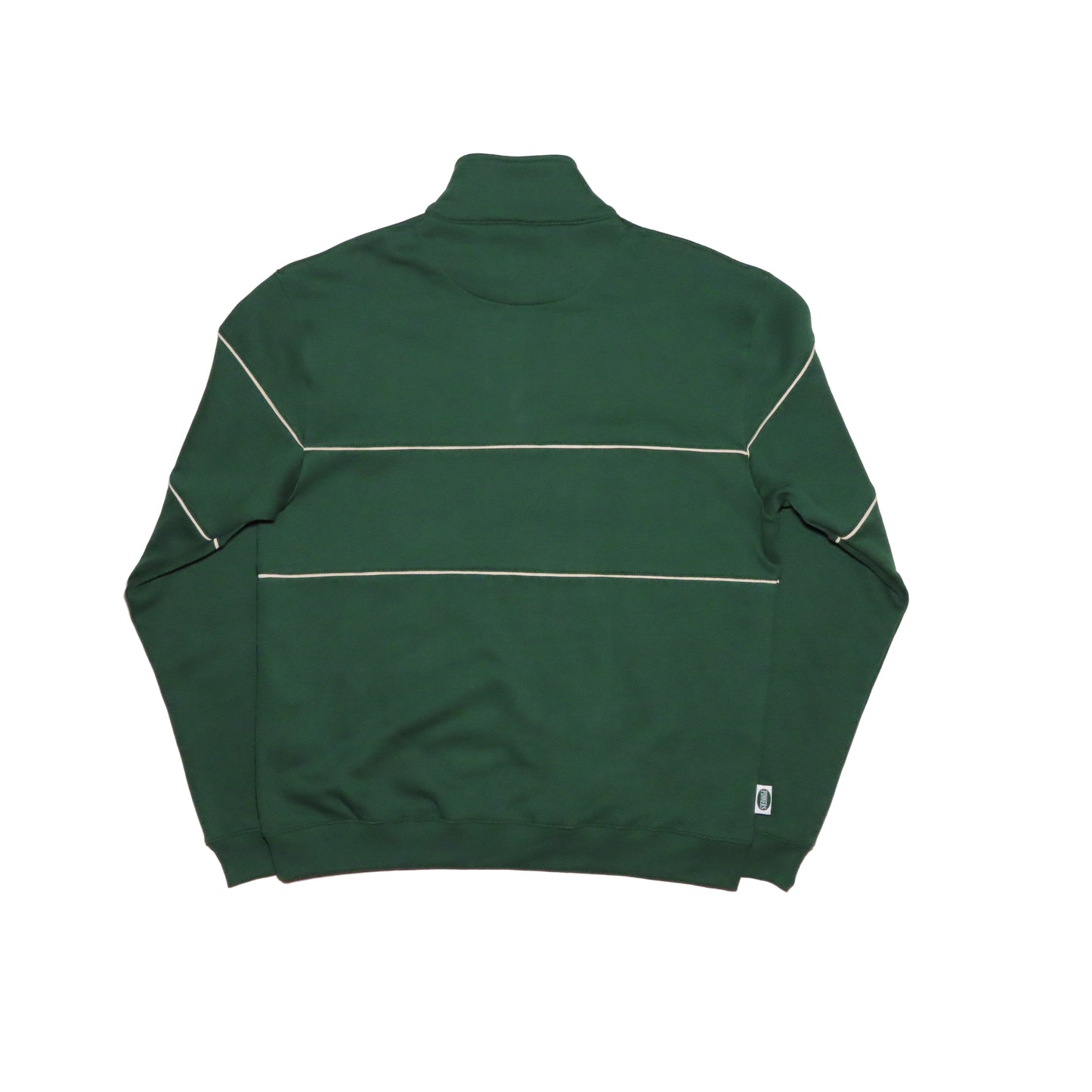 Pinner's Golf - Golden Buckets Badge Striped Quarter Zip Sweatshirt (Pinner's Green)