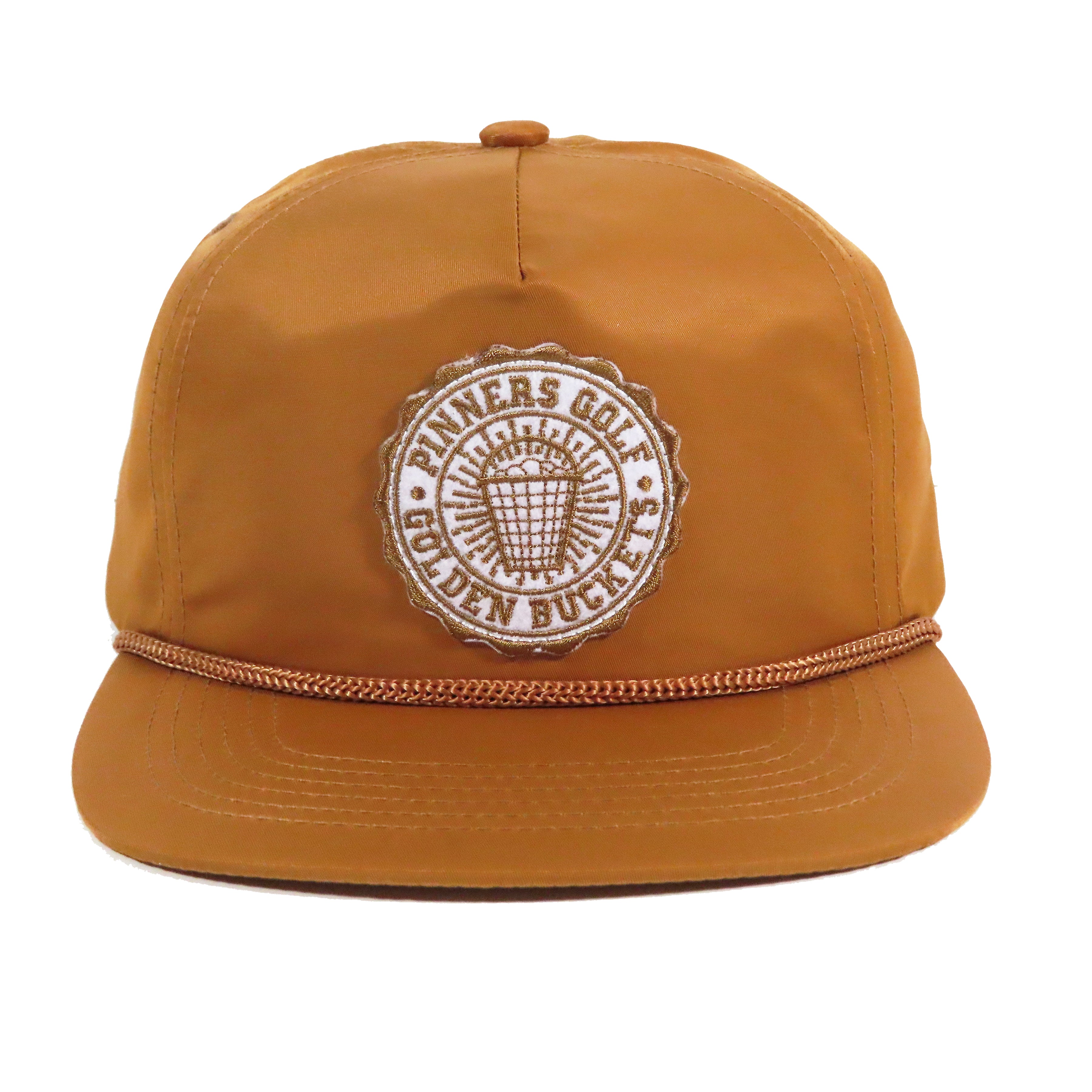 Pinner's Golf - Golden Buckets Badge Nylon Five Panel Rope Hat (Pinner's  Gold)