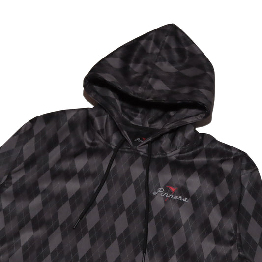 Pinner's Golf - Pin High Argyle Pullover Hooded Sweatshirt (Black)