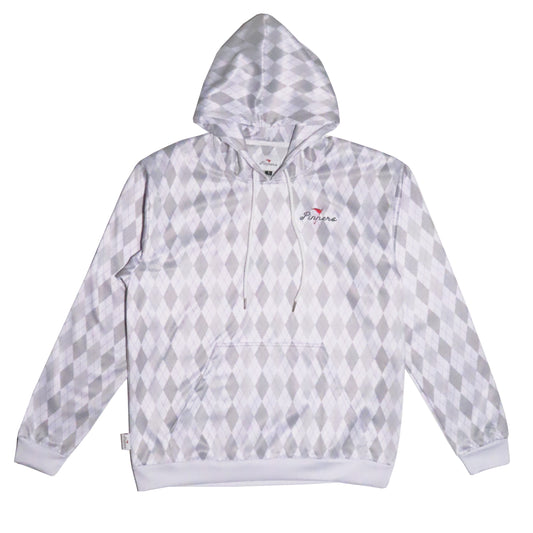 Pinner's Golf - Pin High Argyle Pullover Hooded Sweatshirt (White)