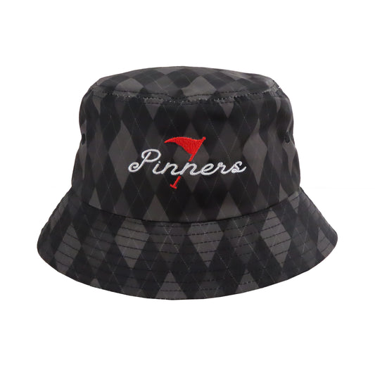 Pinner's Golf - Pin High Argyle Nylon Bucket Hat (Black)