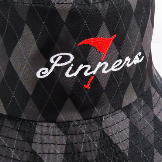 Pinner's Golf - Pin High Argyle Nylon Bucket Hat (Black)