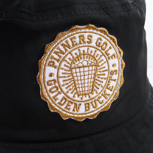 Pinner's Golf - Golden Buckets Badge Nylon Bucket Hat (Black)