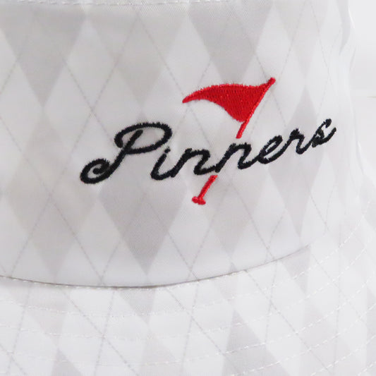 Pinner's Golf - Pin High Argyle Nylon Bucket Hat (White)