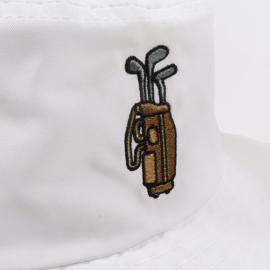 Pinner's Golf - Single Strap Bag Nylon Bucket Hat (White)