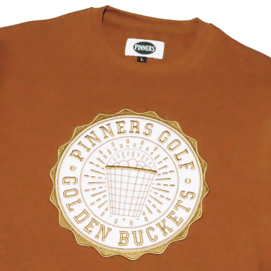 Pinner's Golf - Golden Buckets Badge Kangaroo Crewneck Sweatshirt (Pinner's Gold)