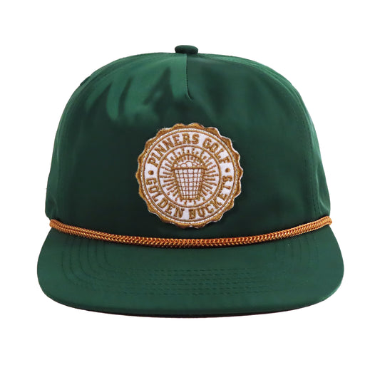 Pinner's Golf - Golden Buckets Badge Nylon Five Panel Rope Hat (Pinner's Green)