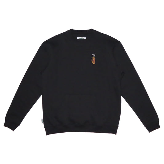 Pinner's Golf - Single Strap Bag Kangaroo Crewneck Sweatshirt (Black)