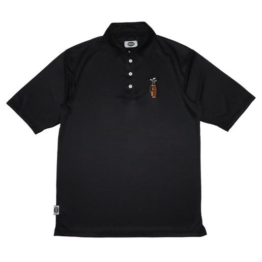 Pinner's Golf - Single Strap Bag Slim Fit Short Sleeve Polo Shirt (Black)