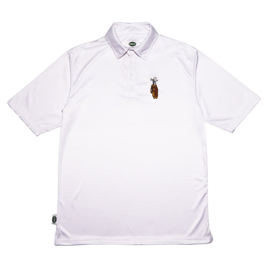 Pinner's Golf - Single Strap Bag Slim Fit Short Sleeve Polo Shirt (White)