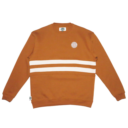 Pinner's Golf - Golden Buckets Badge Striped Crewneck Sweatshirt (Pinner's Gold)