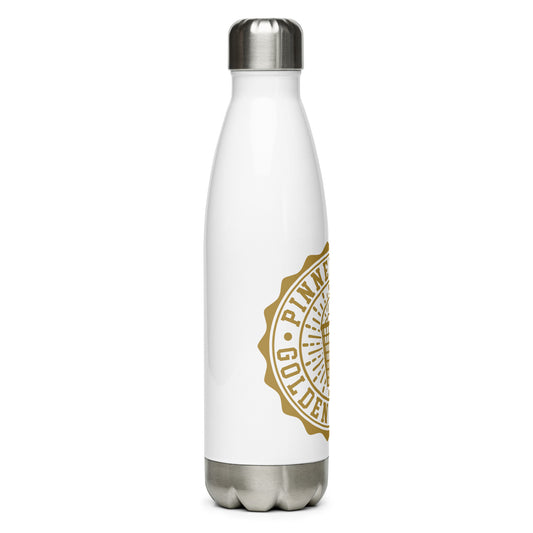 Pinner's Golf - Golden Buckets Badge Stainless Steel Water Bottle (White)