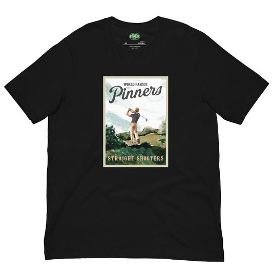 Pinner's Golf - Postcard #1 Premium Short Sleeve T-Shirt (Black)