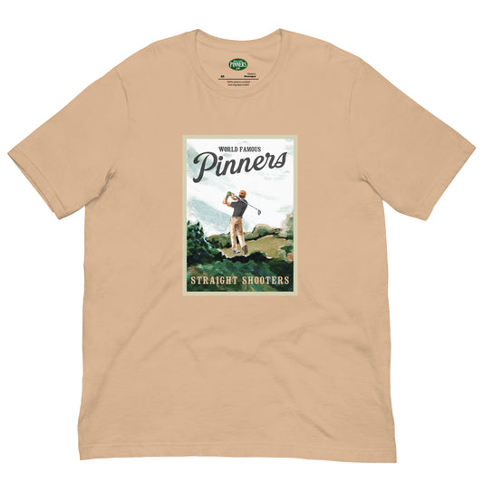 Pinner's Golf - Postcard #1 Premium Short Sleeve T-Shirt (Sand)